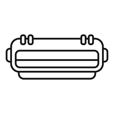 Lazer kartuş simgesi dış hat vektörü. Bilgisayar aygıtı. Makine aygıtı kutusu