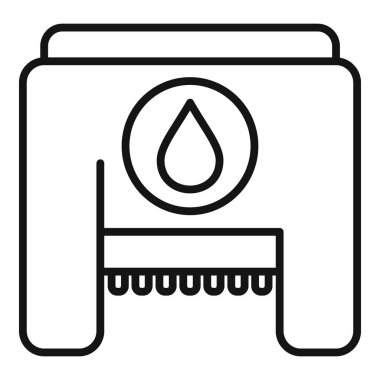 Yakıt mürekkebi kartuşu ikon ana hatları vektörü. Renkli cihaz. Ekipman faks belgesi