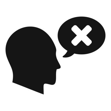 Kritik düşünme simgesini basit vektörü reddet. İş için. Çözüm dahisi