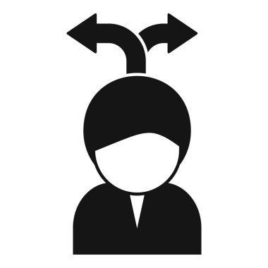 Planlı çözüm düşünme simgesi basit vektörü. Problem planı. Sebep kafa çözümü