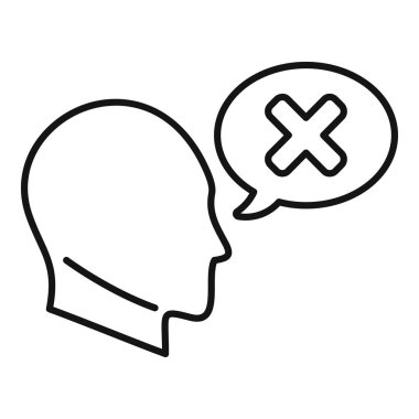 Mesajın kritik düşünme simgesi ana hatlarını reddet. İş için. Çözüm dahisi