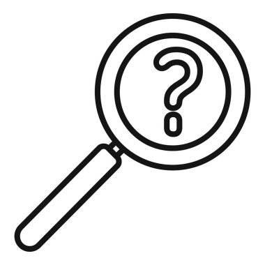 Arama çözeltisi büyüteç ana hatları vektörü. Baş iş zekası. Üretim planı