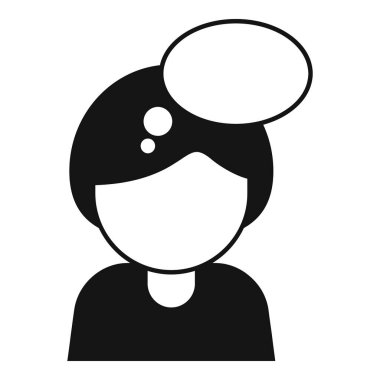 Kabarcık insan simgesi basit bir vektör. Başa çıkma becerileri desteği. İş konuşması etkileşimi