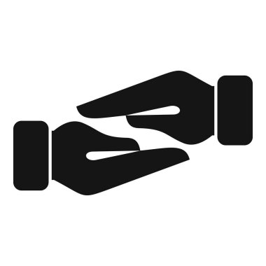 Dikkat desteği elleri simgesi basit vektör. Solunum yardımı tavsiyesi. Dayanıklılığı azalt