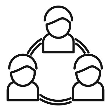 Grup çalışması beceri ikonu ana hatları vektörü. Gerilim terapisi. İş adamı görevi