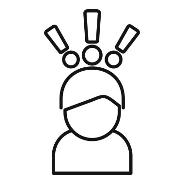 Kişinin dikkatine ikon ana hat vektörü. Üstesinden gelme işi. Stres etkileşimi öğrenme