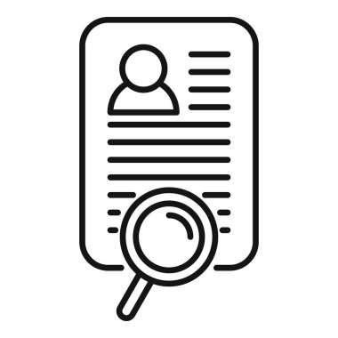 Kağıt arayüzü simge ana hatları vektörü. Mesleki ticaret. Adayın konumu