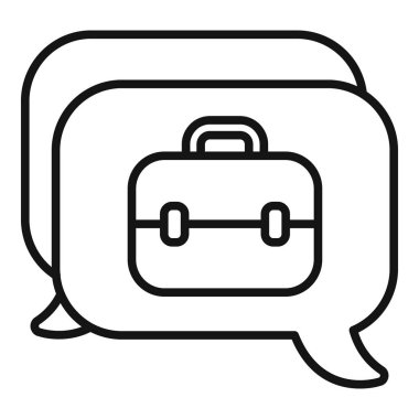 Çalışma sohbet boş ikon ana hatları vektörü. En iyi başvuru uzmanı. Profesyonel personel bul