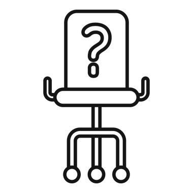 Boş yönetici koltuk simgesi taslak vektörü. En iyi terfi. Asker alımına devam et