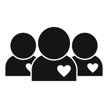 Hücre halkı basit ikon vektörünü destekler. Yardımsever bir hediye. Konut yatırımları