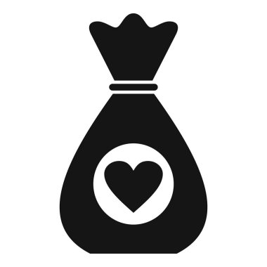 Para çantası bağış ikonu basit bir vektör. İnsanlar destek oluyor. Ödeme projesi