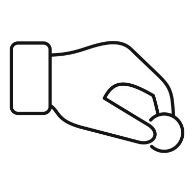 Para bağışı ikonu ana hatları vektörünü al. Sosyal sevgi desteği. Sponsor finansal