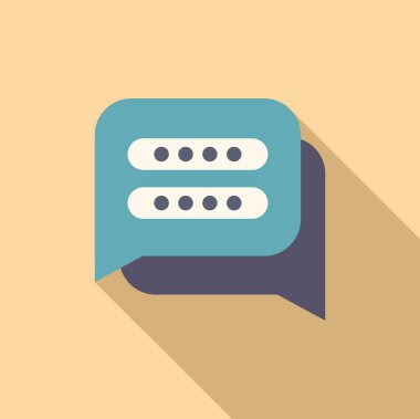 Giriş sohbet kaydı çevrimiçi düz vektör simgesi. Dijital banka basamağı. Veri kodu