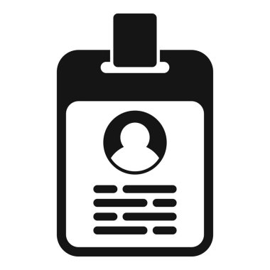 Kimlik kartı simgesi basit vektör. Yeni üye kaydı. Şirket başvuru numarası