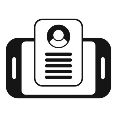 Yeni telefon giriş veri simgesi basit vektörü. Profil kod aygıtı. Kayıt girişi