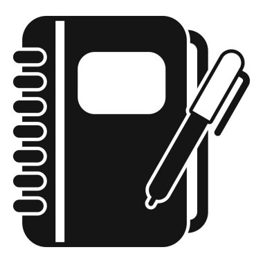 Not defteri kayıt hesabı simgesi basit vektör. Faktör kimliği kullanıcısı. Dijital veri adımı