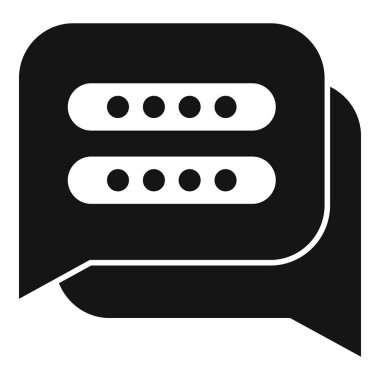 Giriş sohbet kaydı çevrimiçi simgesi basit vektörü. Dijital banka basamağı. Veri kodu