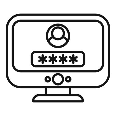 Ev bilgisayarı simgesi giriş vektörü. Numara çevrimiçi formu. Adım veri kodu