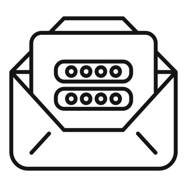 Simge ana hatları vektöründe yeni posta işareti. Sayı formu. Oy faktörü dijital