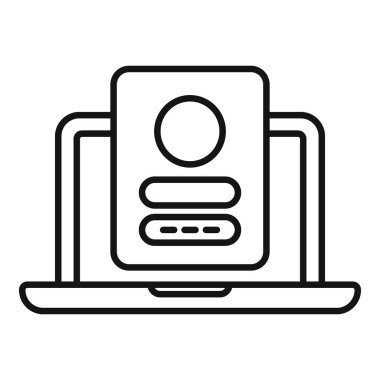 Yeni dizüstü bilgisayar simgesi ana hatlarını imzalayın. En iyi kullanıcı kaydı. İnternete gir