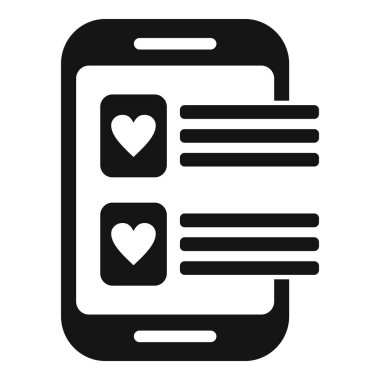 Telefon onaylı ek simge basit vektörü. Dilek listesi. En sevilen ürün.