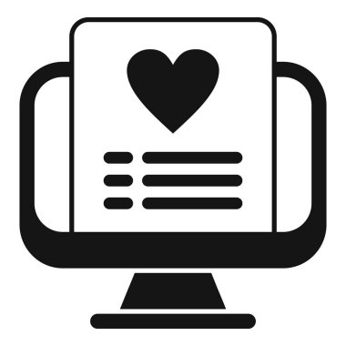 Çevrimiçi pc shop simgesi basit vektör. İstenilen eşyalar. İstek listesi kişisel