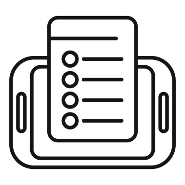 Online simge ana hatlarını listeleyen bir tablet. Aşk dükkânı düğmesi. Dikkat ögeleri ekle