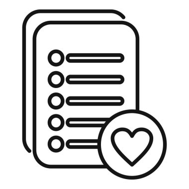 Şablon simgesi dış hat vektörünü sırala. En sevdiği dilek listesi. Kişi listesi bağımlılığı