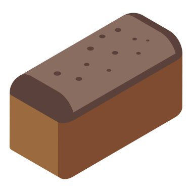 Ekmek beslenme tahıl ikonu izometrik vektörü. Yemek pişirmek. Menü somunu gevrek.