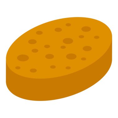 Beslenme ekmek ikonu izometrik vektörü. Ekmek arası kraker. Diyet değeri