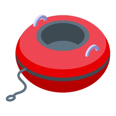 Kar tüpü izometrik vektörü. Soğuk, dondurulmuş. Aile çocukları oynar