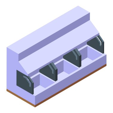 Tavuk kutusu ikonu izometrik vektörü besleniyor. Beslenme üretimi. Doğa çiftçisi