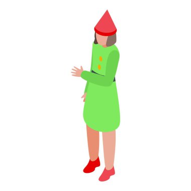 Holiday elf icon isometric vector. Tiny magical gnome. Enchanting holiday surprise clipart