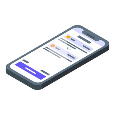 Akıllı telefon bozuk para dönüştürme ikonu izometrik vektörü. Şekil ekonomisi. Başarı nakit bankacılık