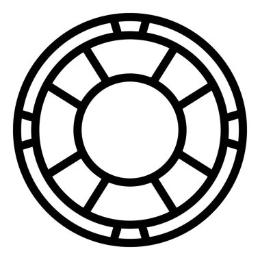 Lifebuoy ekipman ikonu ana hat vektörü. Cankurtaran monitörü. Acil denizci yardımı.