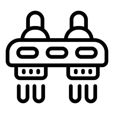 Tahta aygıt simgesi ana hatlı vektörü uçur. Hava jetpack makinesi. Su sporları hobisi