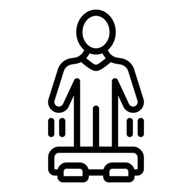 Hidroitiş panosu ikon ana hatları vektörü. Aquatic adrenalin jetpack süzülüyor. Su havacılık aygıtı