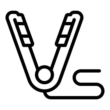 Düz demir ikon dış hat vektörü. Saç düzleştirici. Salon seramik aygıtı