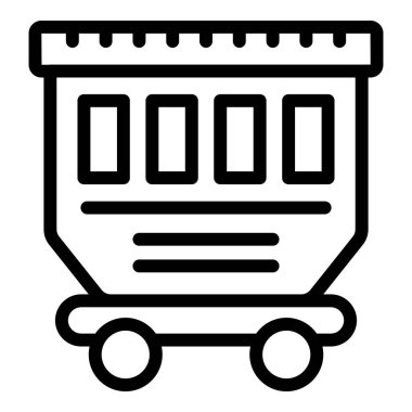 Nakliye yük vagonu ikonu ana hat vektörü. Lokomotif lojistiği. Mal treni dağıtımı