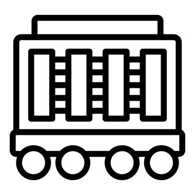 Yük iletici tren ikonu ana hat vektörü. Lokomotif dağıtımı. Demiryolu lojistik taşımacılığı