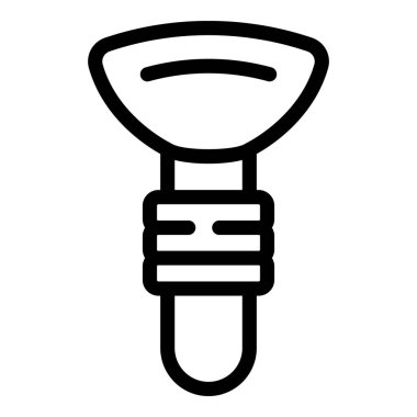 Makyaj fırçası ikon ana hatları vektörü. Güzellik kozmetik aleti. Profesyonel salon boya fırçası.