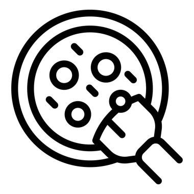 Kozmetik fırça ikonu ana hatları vektörü. Güzellik ürünleri aksesuarı. Moda makyözlüğü aracı