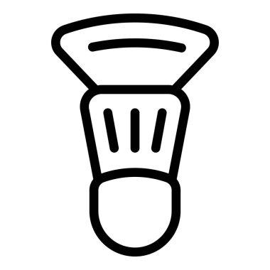 Makyaj uygulaması simgesi ana hatları vektörü. Kozmetik boya aleti. Moda sanatçısı enstrümanı