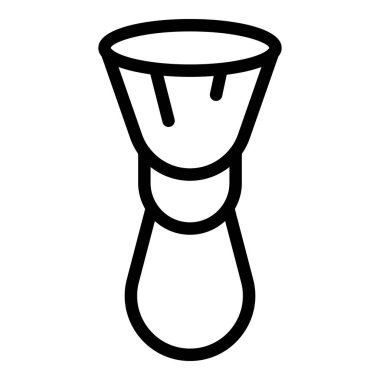 Kırmızı fırça simgesi ana hat vektörü. Profesyonel makyaj. Sanatçı kozmetik ürünleri