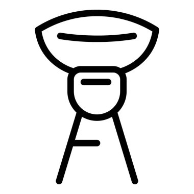 Kabuki fırça ikonu ana hatları vektörü. Makyaj rutini. Göz hajı uygulayıcı aracı