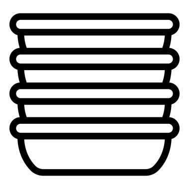 Tablo tabağı simgesi ana hatlı vektörü. Yiyecek malzemesi servis ediyorum. Yemek servisi yemekleri.