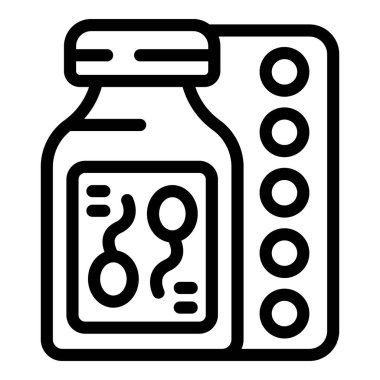 Hamilelik önleyici rejim ikonu ana hatları vektörü. Doğum kontrol reçetesi. Aylık döllenmeden kaçının