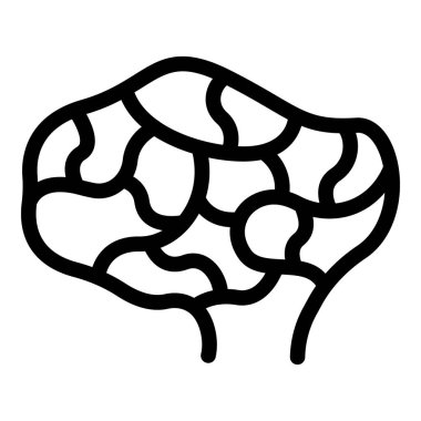 Beyin fırtınası ikonu ana hat vektörü. İş kararı. Düşünme stratejisi oturumu