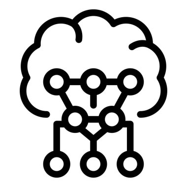 İş beyin fırtınası ikonu ana hatları vektörü. Mantık araştırması. Karar verme süreci