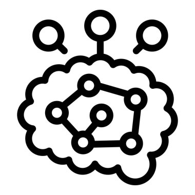 Hayal gücü egzersiz ikonu ana hatları vektörü. Strateji tartışması. Bilişsel fikirler oturumu